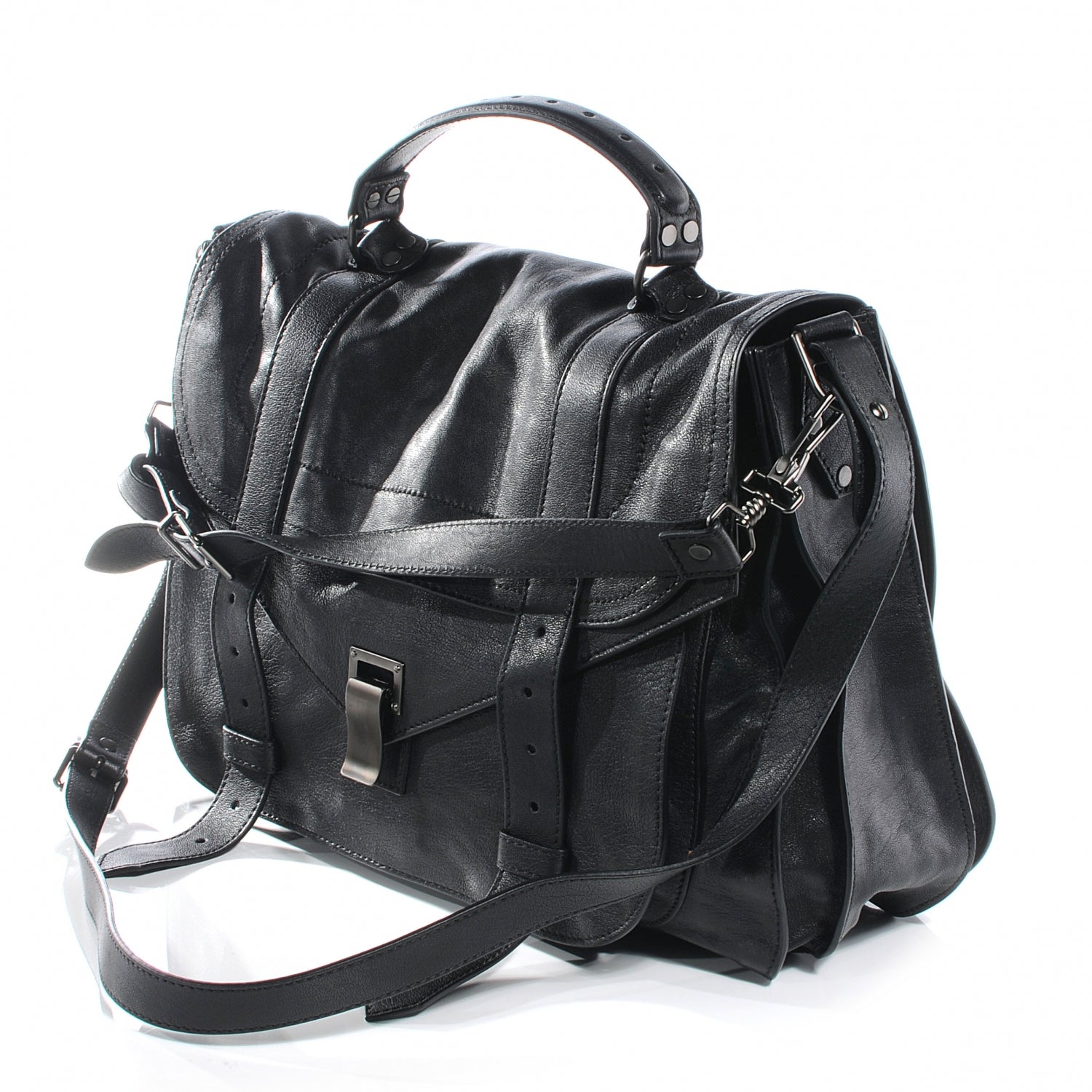 Proenza Schouler Lambskin PS1 Extra Large Satchel Black 6 of 8