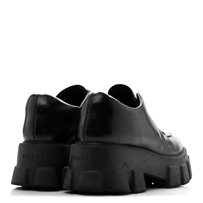 Prada Spazzolato Rois Monolith 55mm Derby Loafers 38 Black 5 of 12