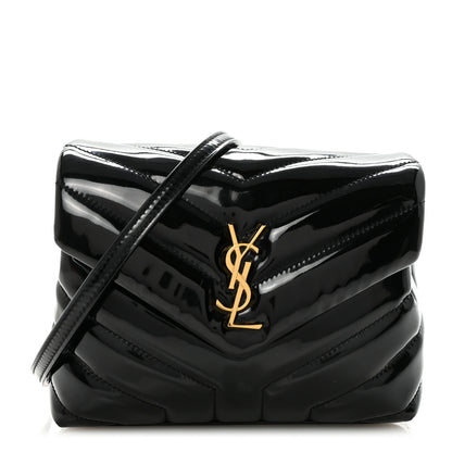 Saint Laurent Patent Y Quilted Monogram Toy Loulou Crossbody Bag Black 1 of 10