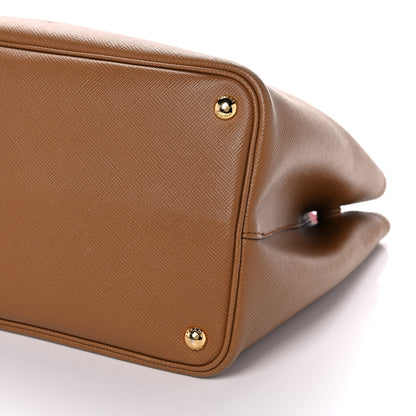 Prada Saffiano Cuir Medium Double Handle Bag Caramel Fuoco 9 of 14