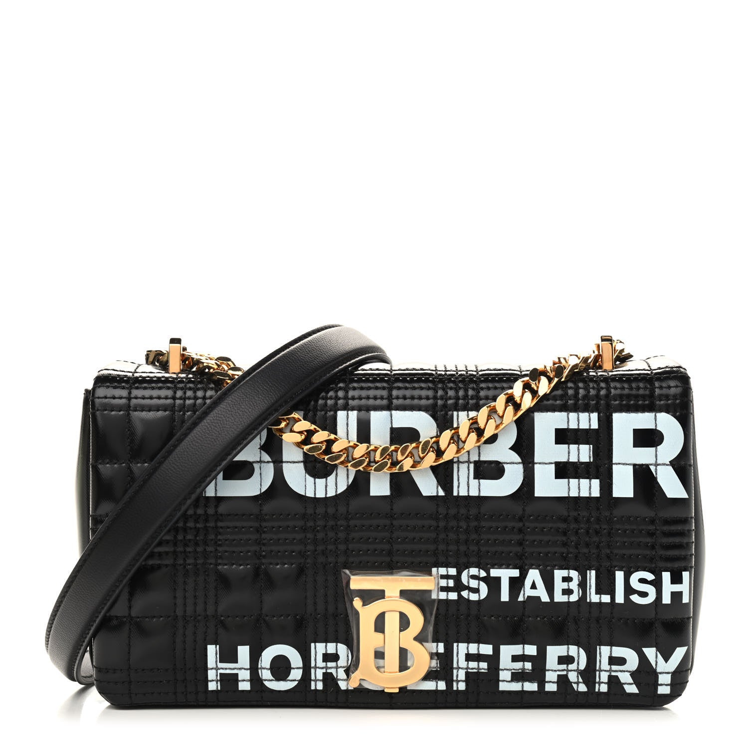 Burberry Patent Quilted Horseferry Print Small Lola Bag Black 1 of 9