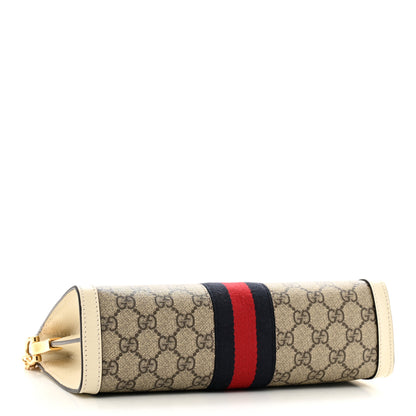 Gucci GG Supreme Monogram Textured Calfskin Web Small Ophidia Chain Shoulder Bag Beige Ebony Mystic White 4 of 11