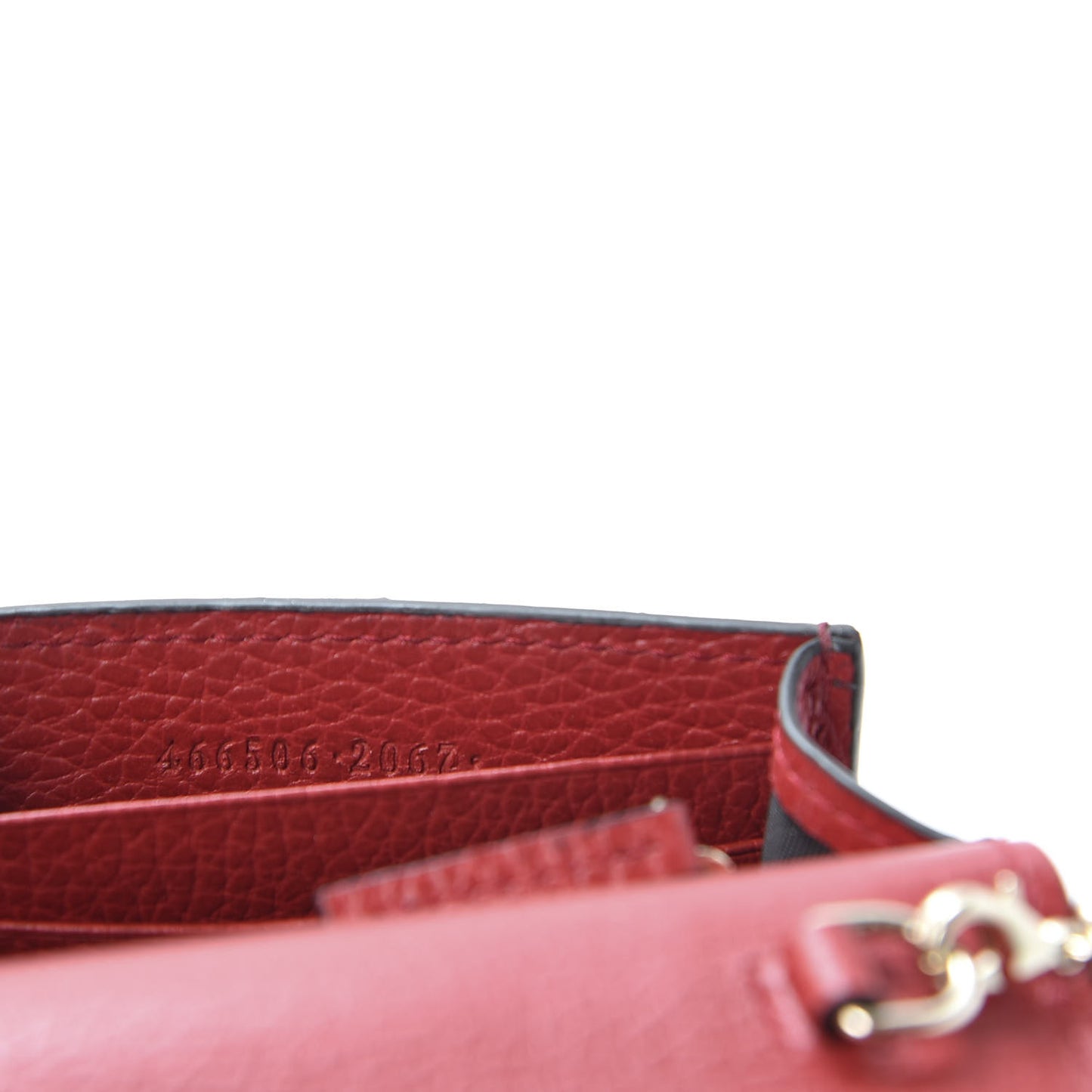 Dollar Calfskin Medium Betty Chain Wallet Red