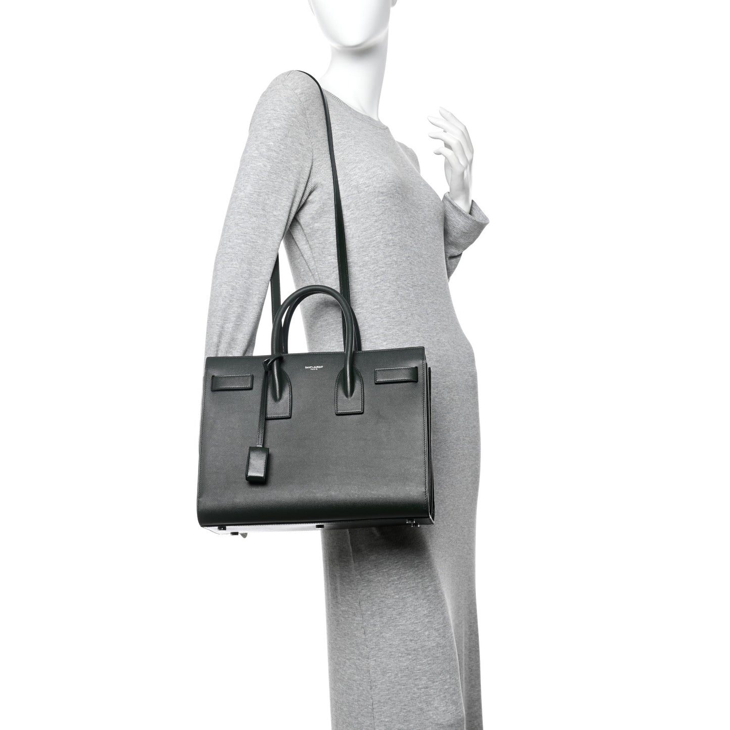 Grained Calfskin Small Sac De Jour Dark Vert