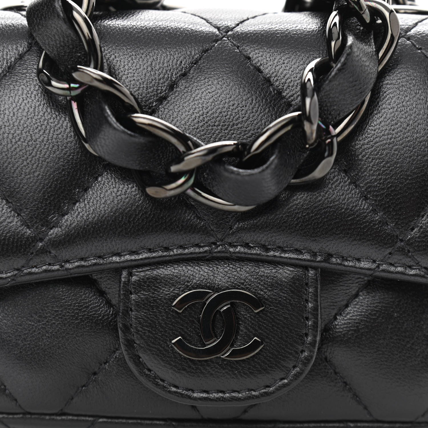 Chanel Lambskin Quilted Mini Chain Belt Bag So Black 9 of 12
