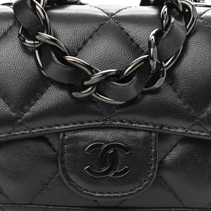 Chanel Lambskin Quilted Mini Chain Belt Bag So Black 9 of 12