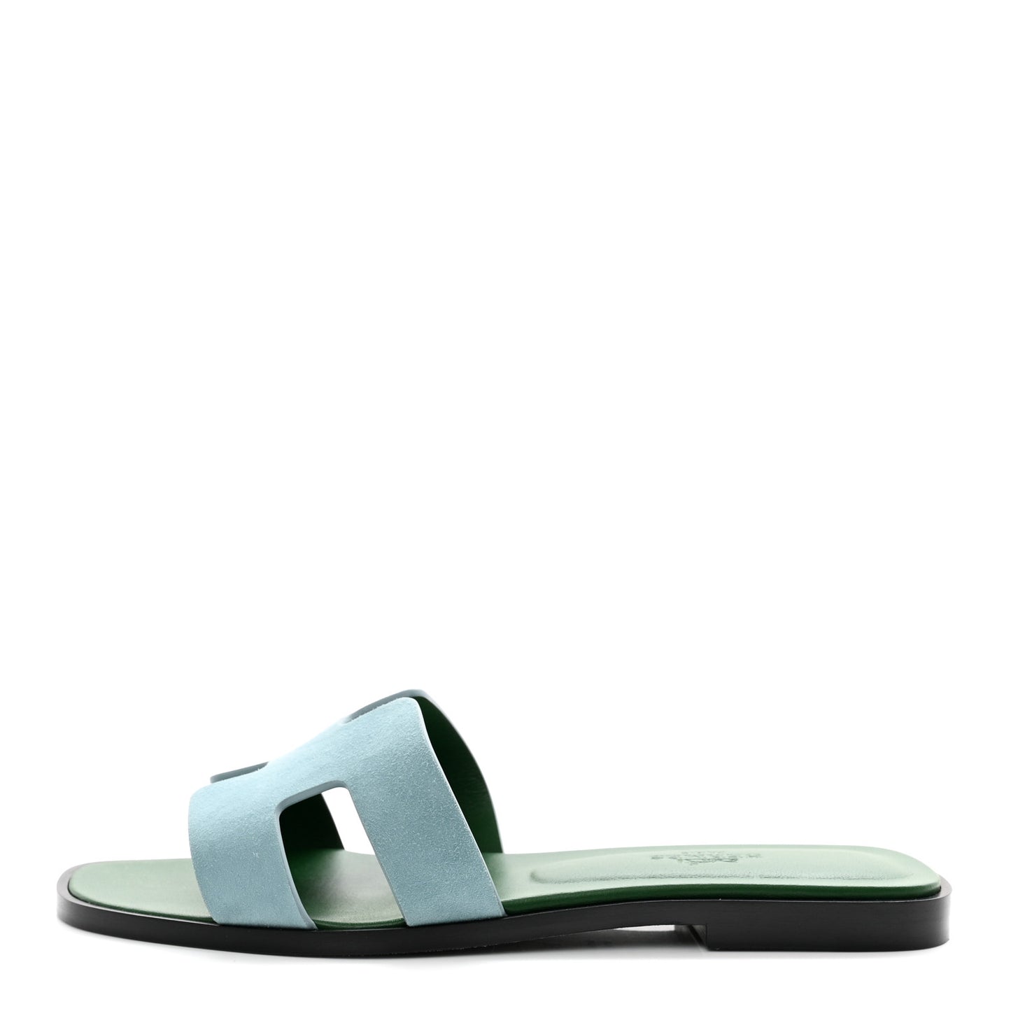 Suede Goatskin Oran Sandals 36 Vert D'eau Vert Anglais