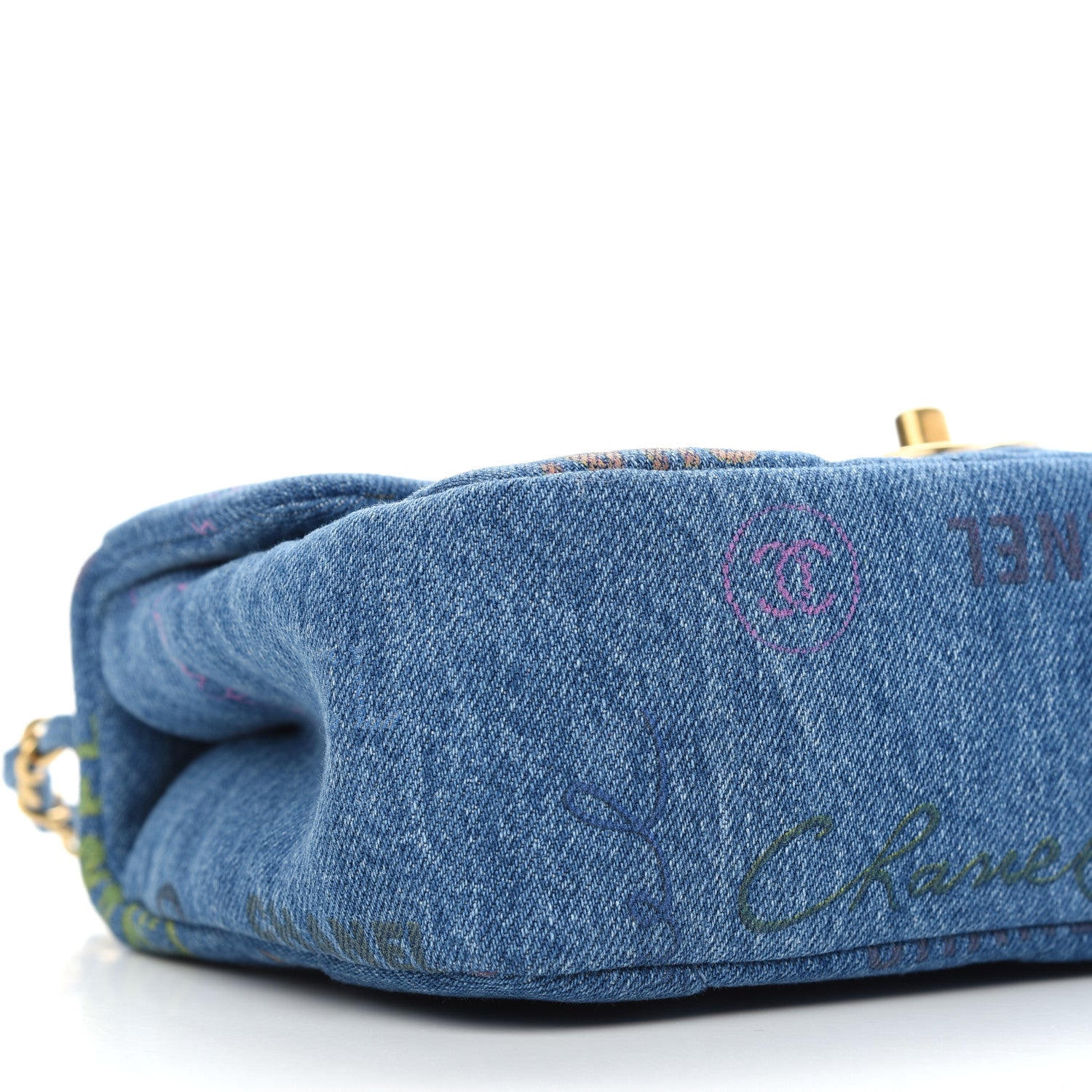 Chanel Denim Quilted Mini Denim Mood Rectangular Flap Blue Multicolor 8 of 9