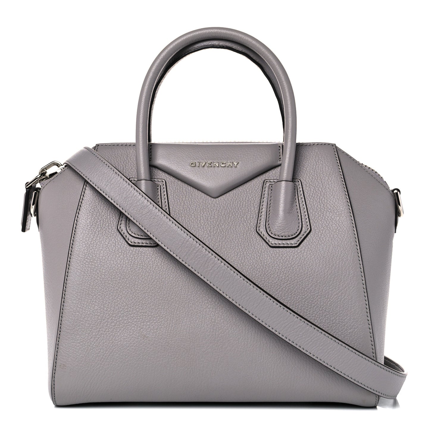 Sugar Goatskin Small Antigona Pearl Grey