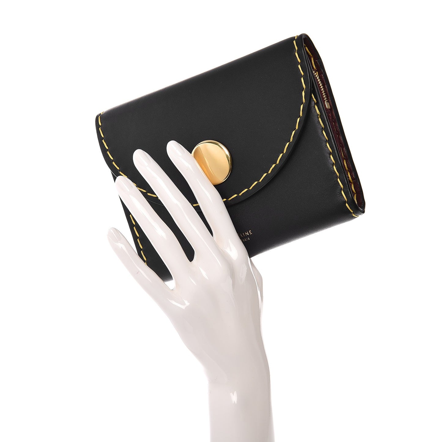 Vegetable Calfskin Orb Multifunction Flap Wallet Navy Blue