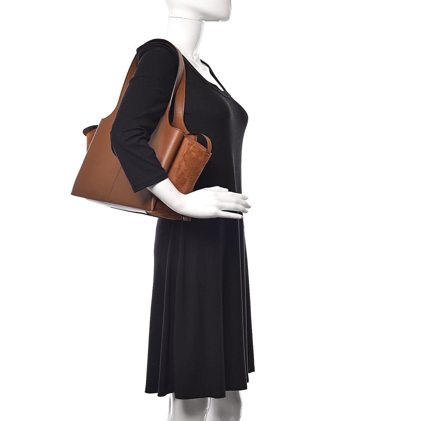 Smooth Calfskin Suede Small Tri-Fold Bag Camel