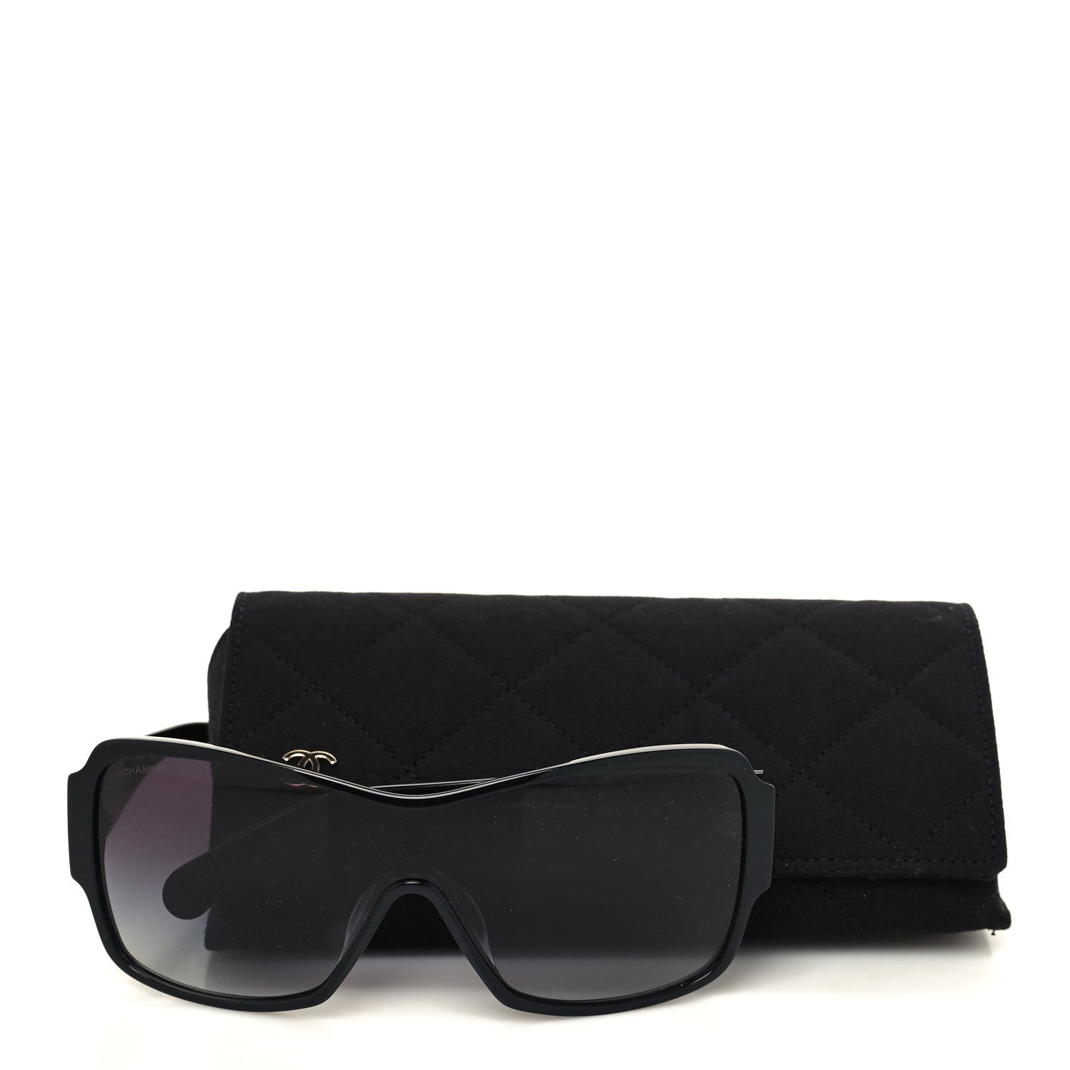 Chanel Acetate Shield Sunglasses 5449-A Black 8 of 8