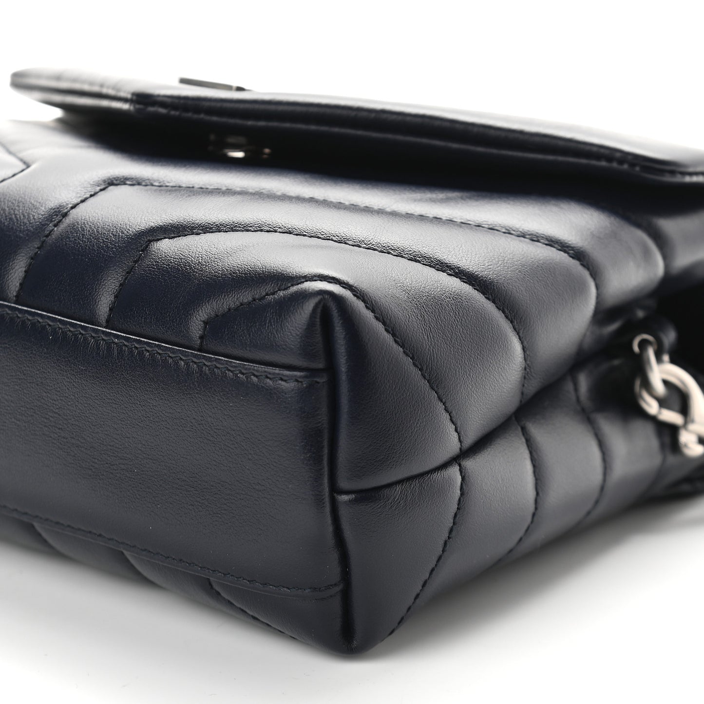Calfskin Y Quilted Monogram Toy Loulou Crossbody Bag Black