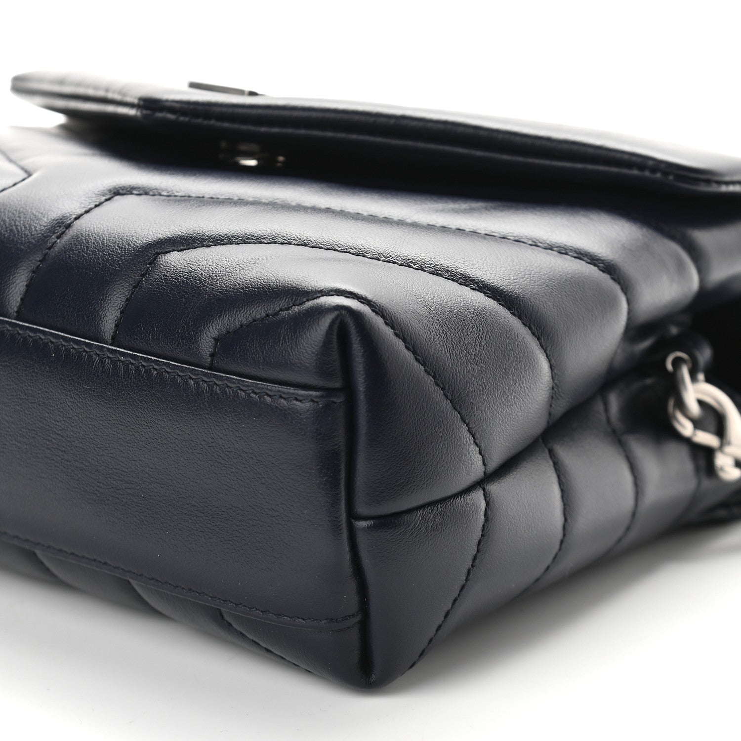 Saint Laurent Calfskin Y Quilted Monogram Toy Loulou Crossbody Bag Black 9 of 9