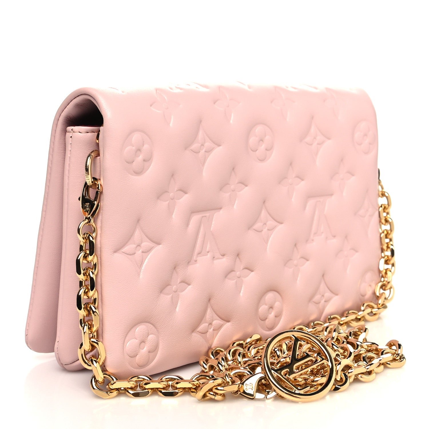 Louis Vuitton Lambskin Embossed Monogram Pochette Coussin Rose 3 of 10