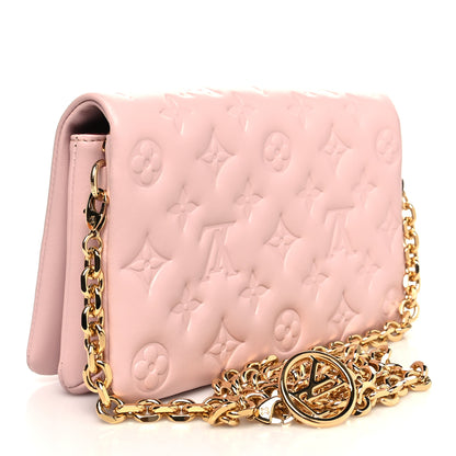Louis Vuitton Lambskin Embossed Monogram Pochette Coussin Rose 3 of 10