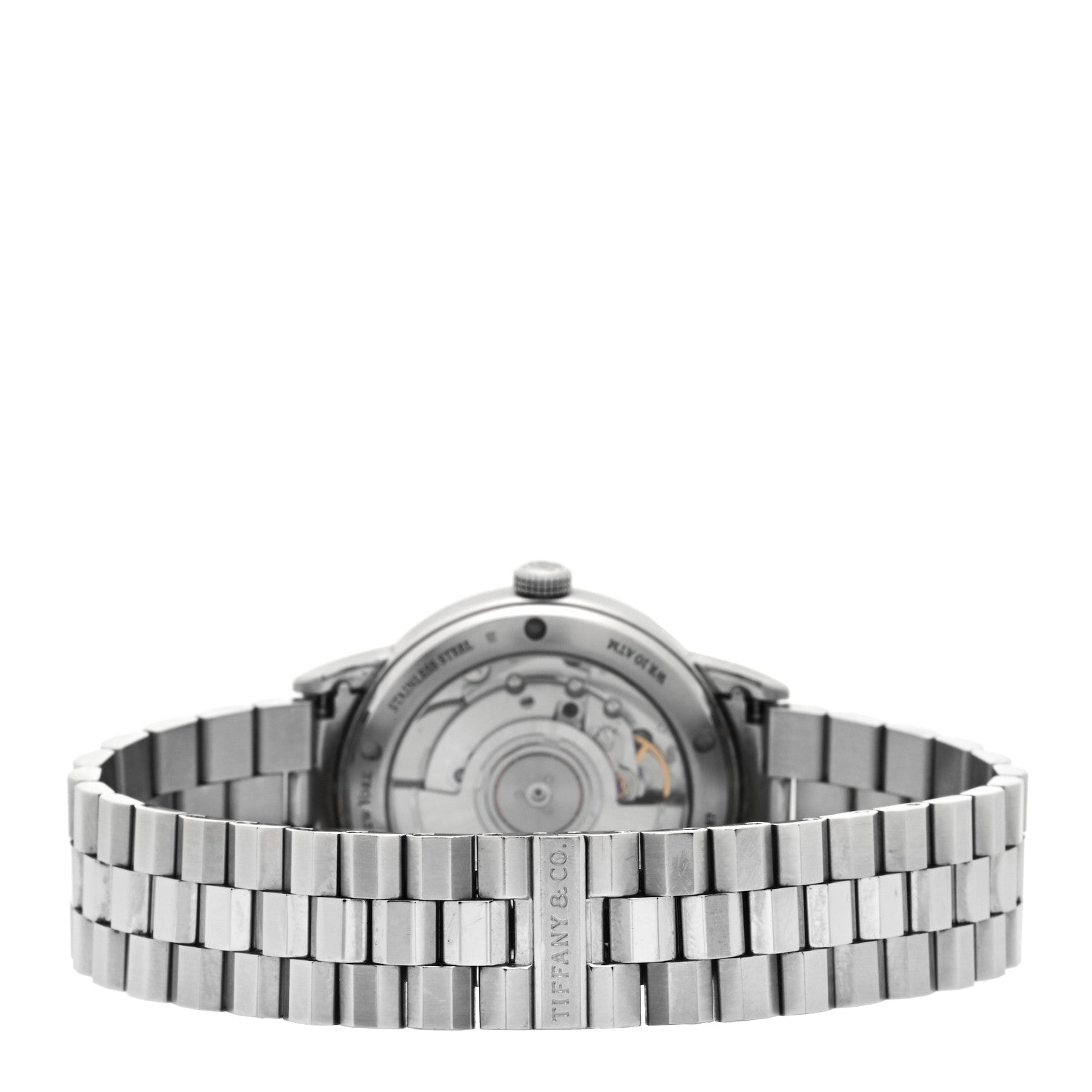 Tiffany Stainless Steel Diamond 34mm CT60 3-Hand Automatic Watch Pink 3 of 4