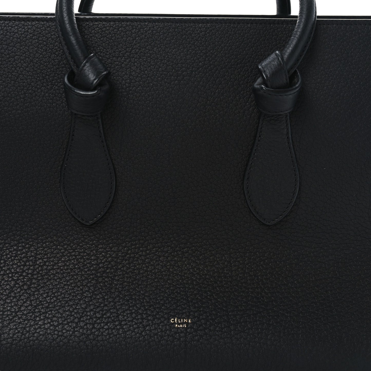 Crisped Calfskin Medium Tie Knot Tote Black