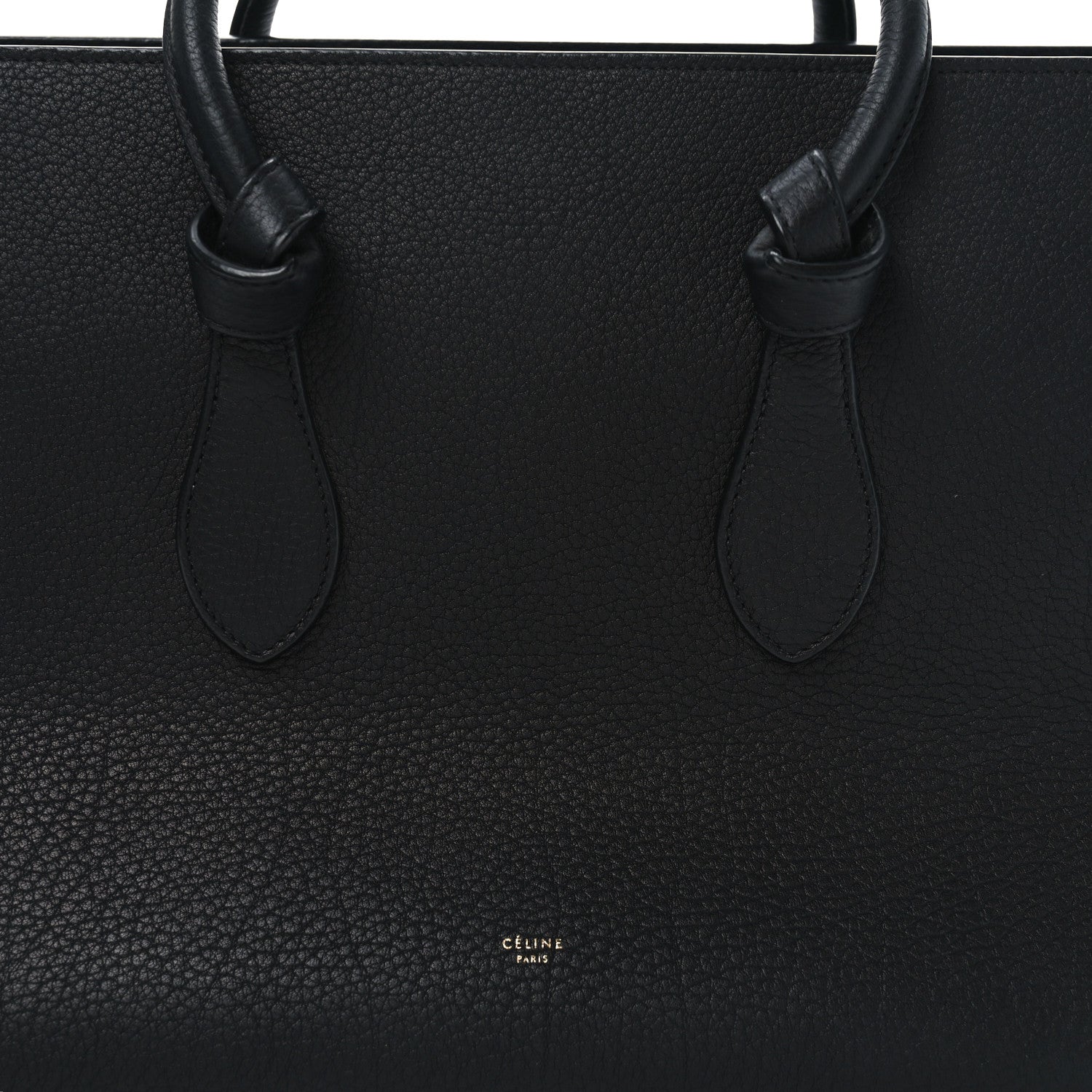 Celine Crisped Calfskin Medium Tie Knot Tote Black 6 of 9