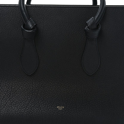 Celine Crisped Calfskin Medium Tie Knot Tote Black 6 of 9
