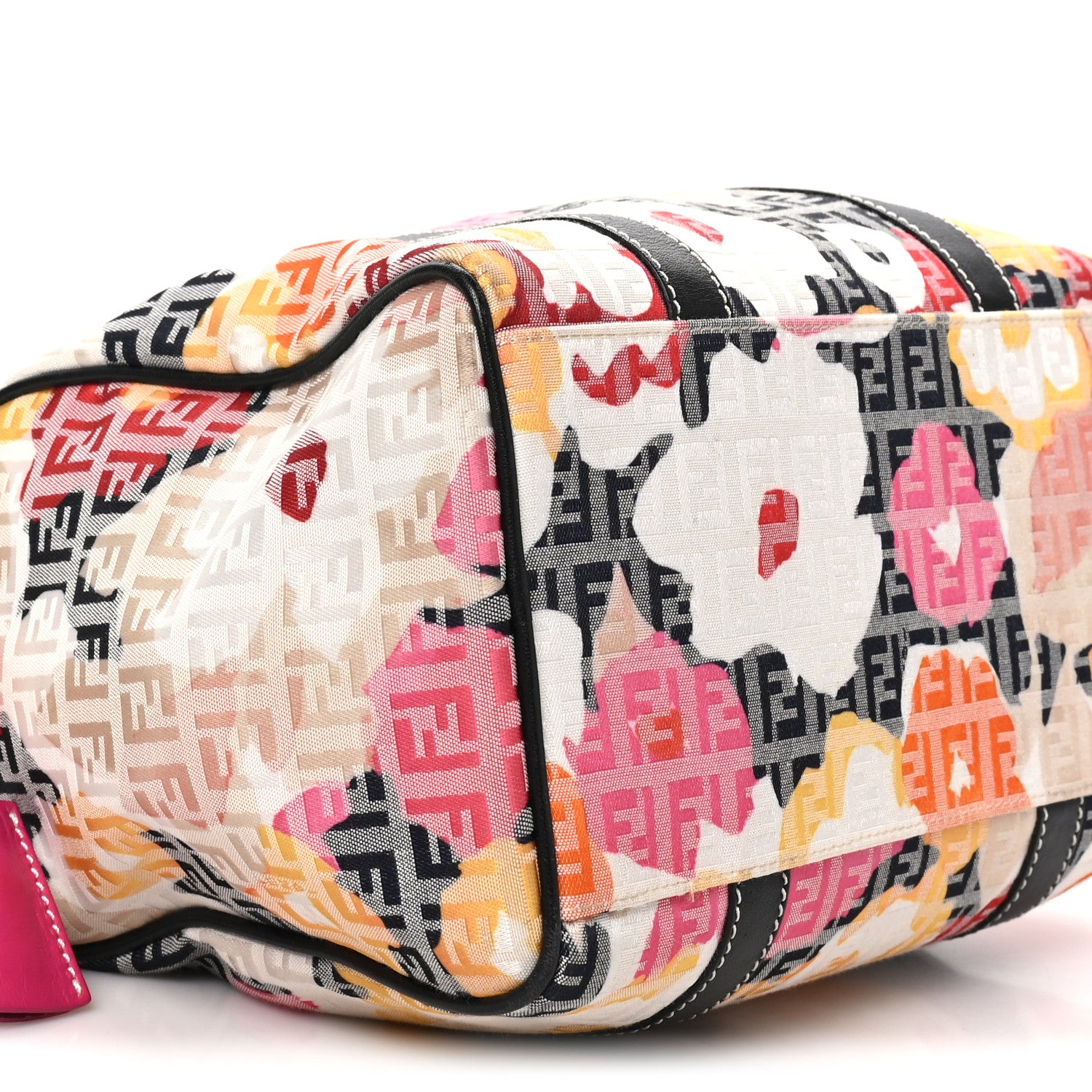 Fendi Zucchino Vitello Floral Forever Boston Multicolor Black 8 of 9