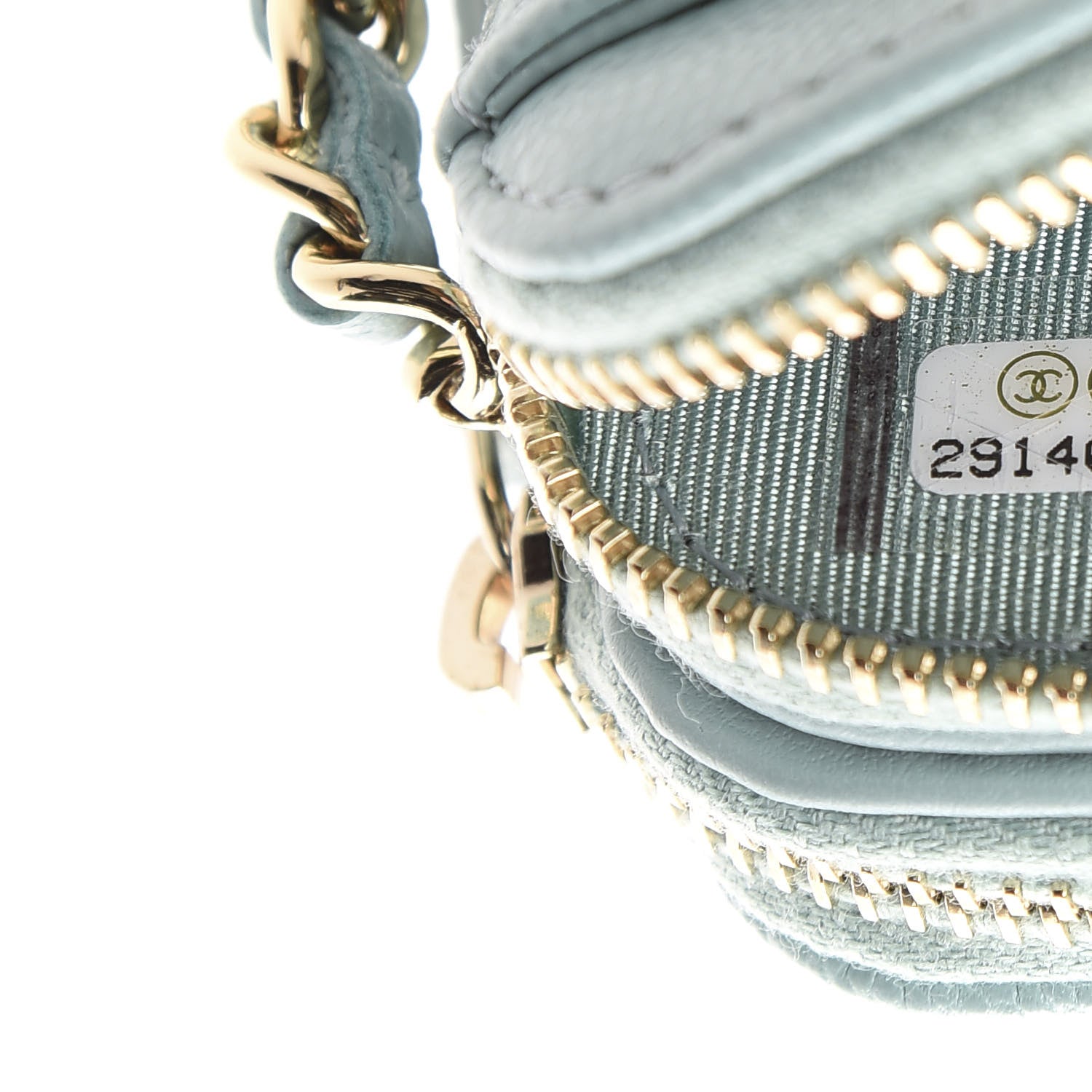 Chanel Caviar Quilted Small Clutch With Chain Light Blue 9 of 11