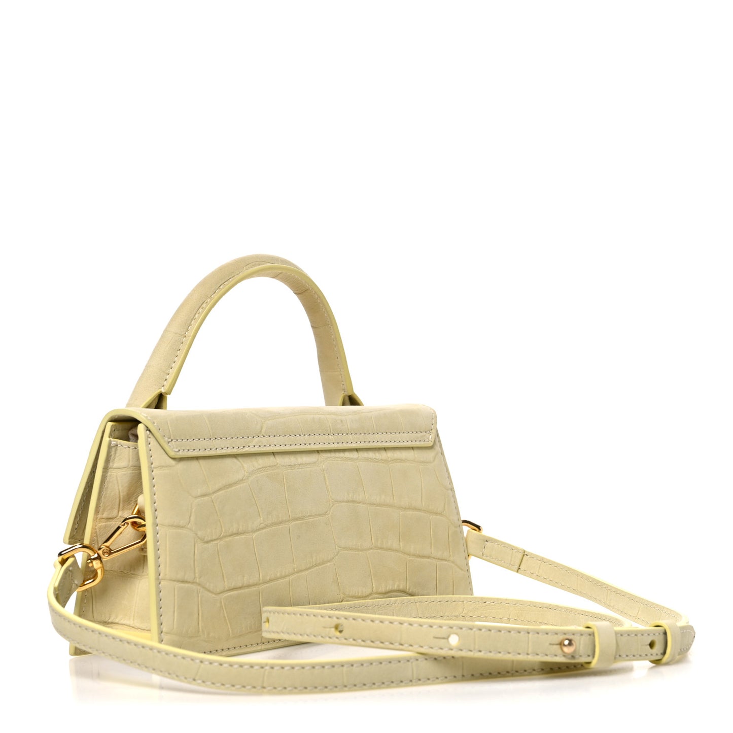 Nubuck Crocodile Embossed Le Chiquito Long Light Yellow