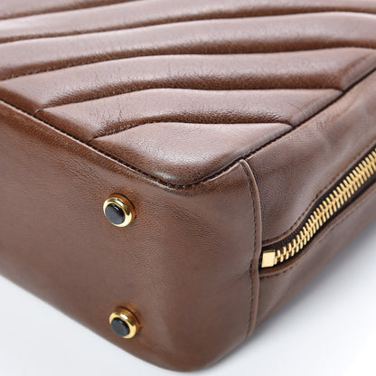 Chanel Lambskin Chevron Quilted Shoulder Bag Brown 17 of 24