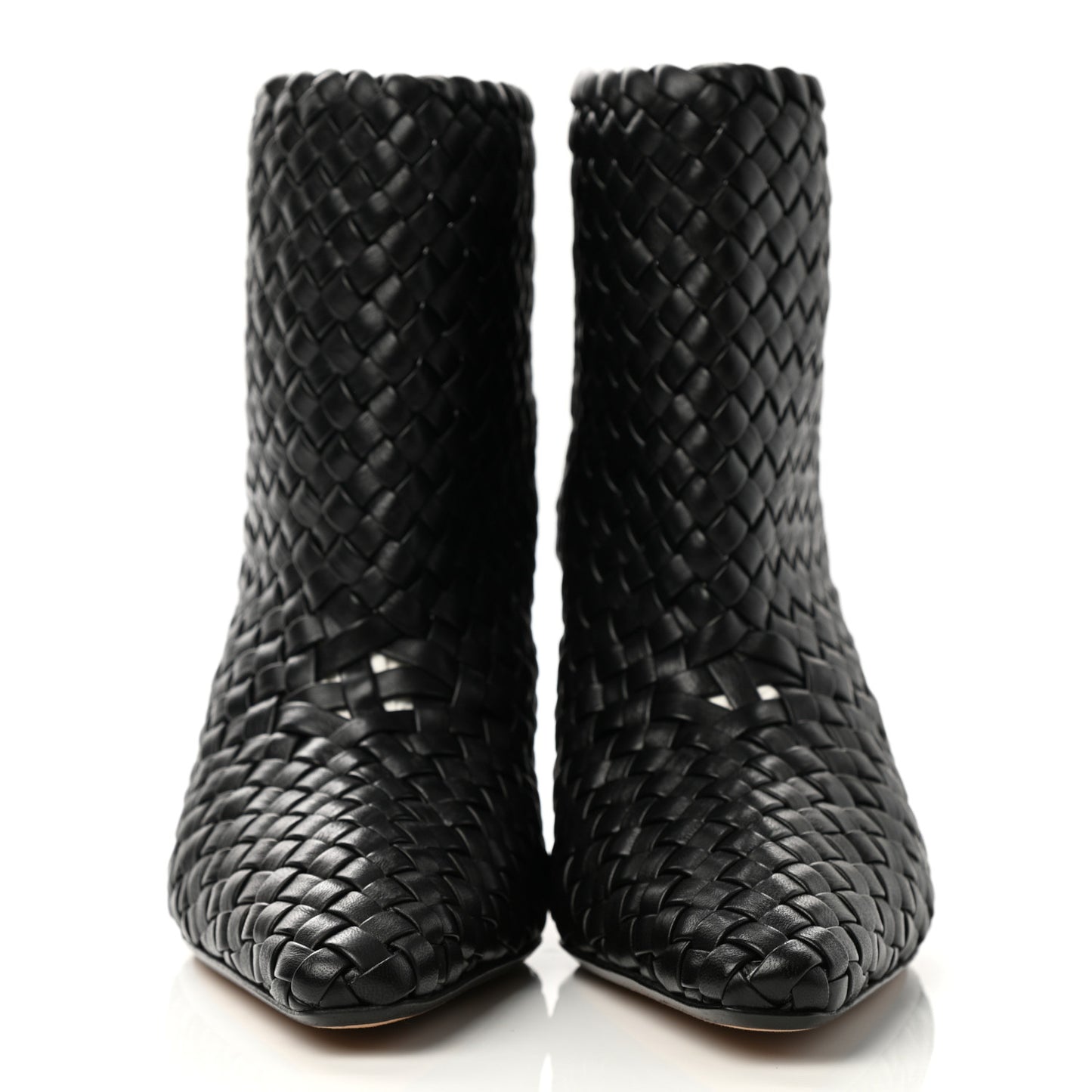 Nappa Intrecciato Ankle Boots 38 Black