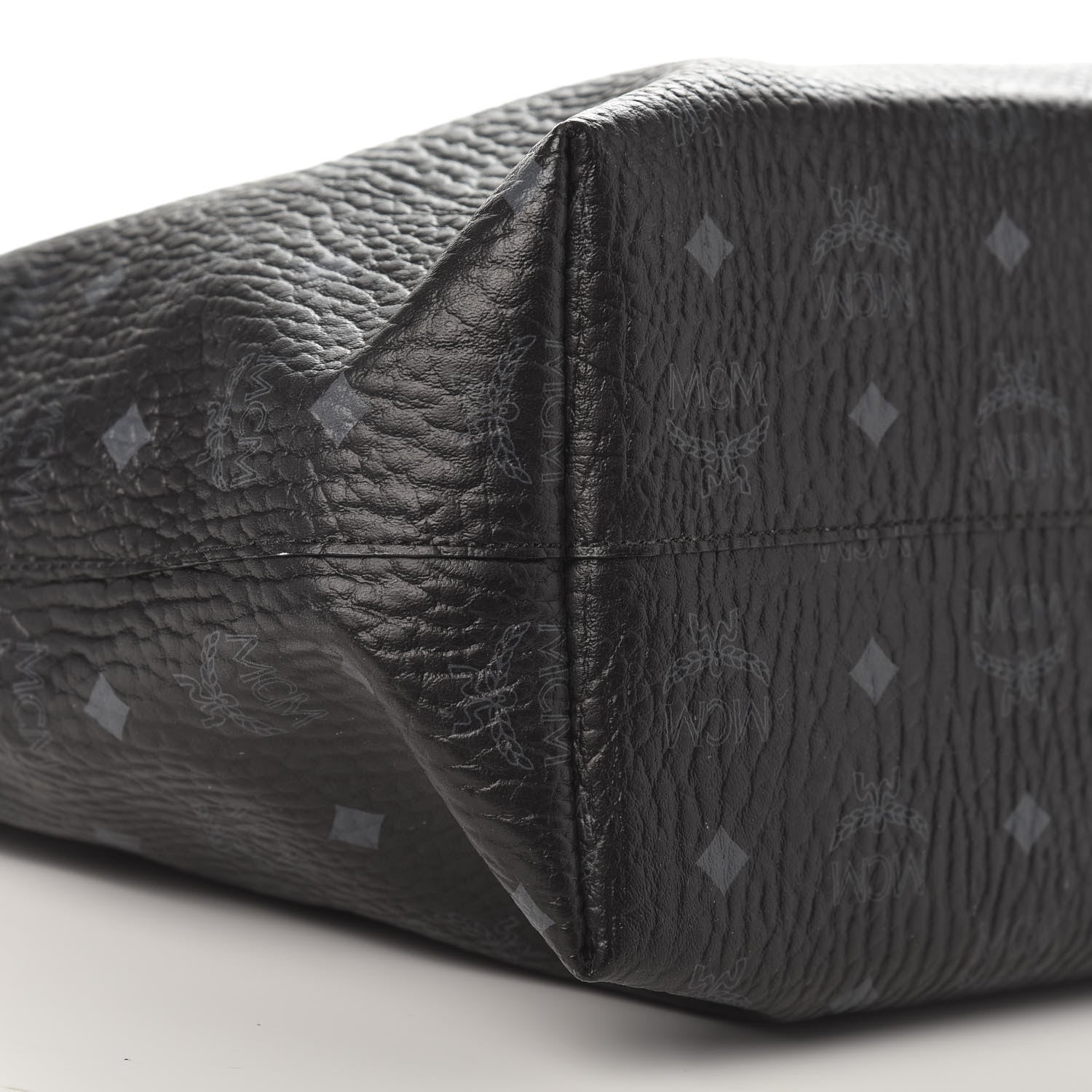 MCM Visetos Medium Anya Shopper Tote Black 7 of 9