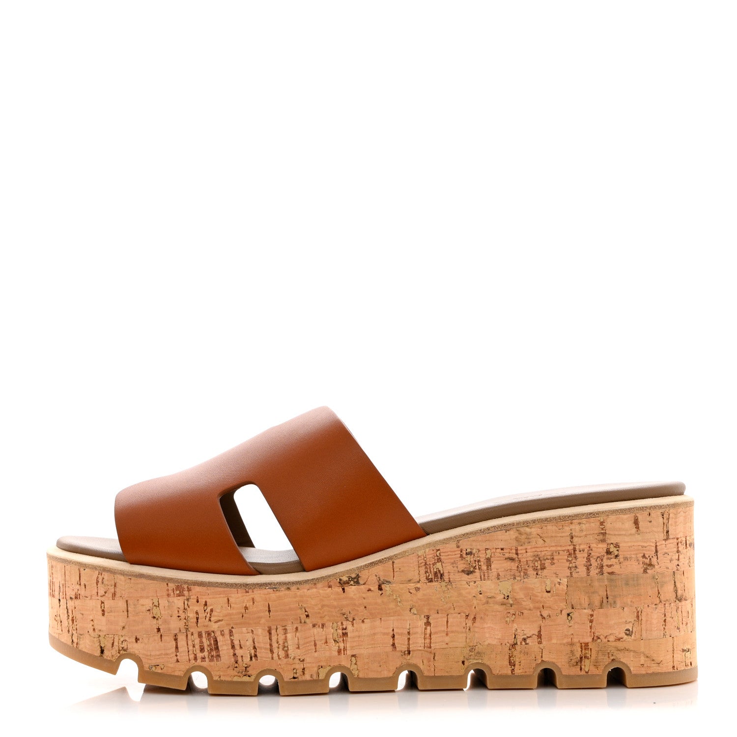 Hermes Calfskin Cork Eze 30 Sandals 39 Marron Glaise 1 of 9