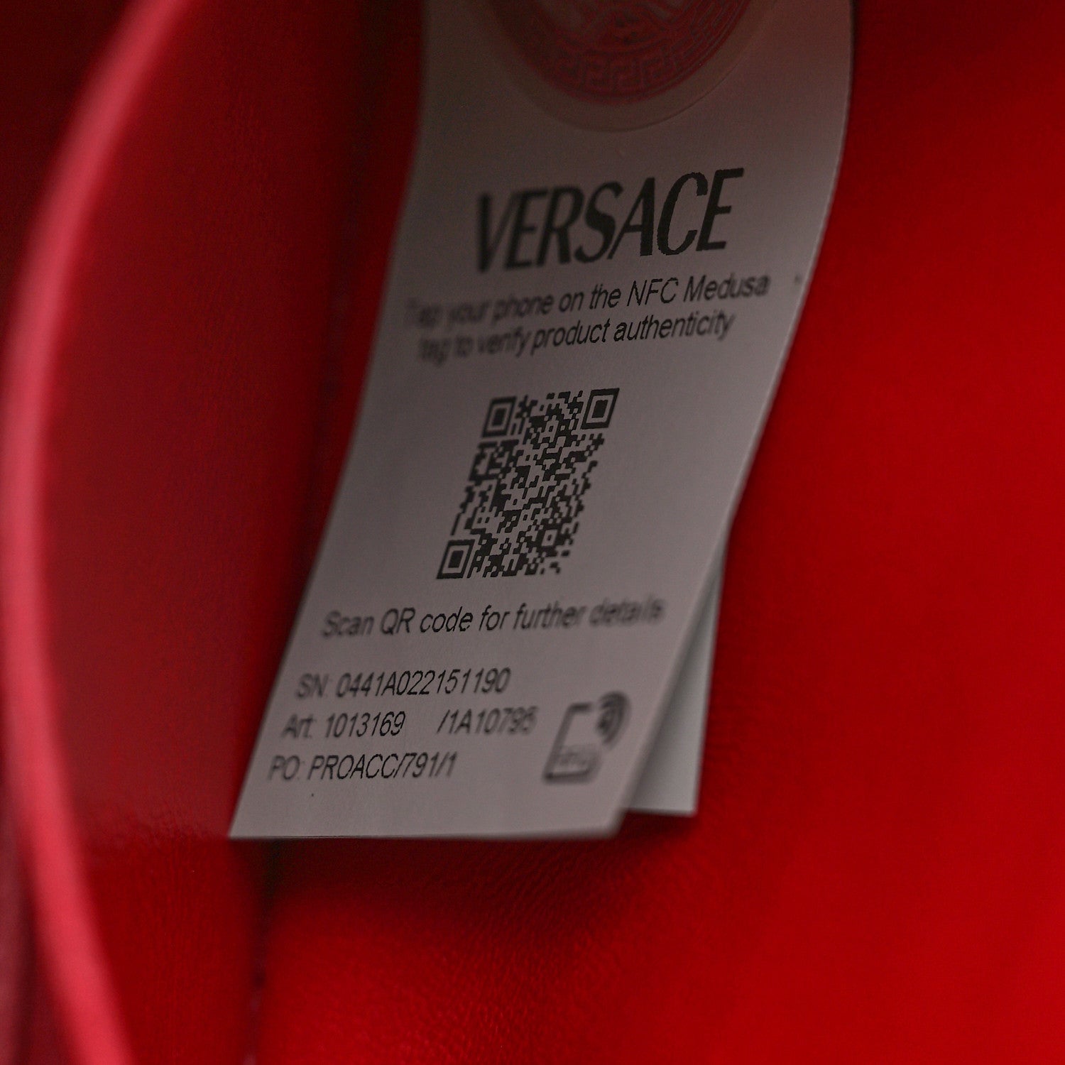 Versace Calfskin Small Medusa '95 Tote Bag Red 7 of 10