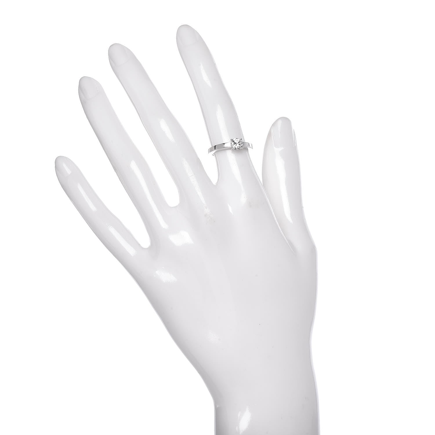 Cartier Platinum .53ct Diamond Solitaire Engagement Ring 48 4.5 2 of 8