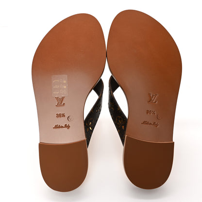 Louis Vuitton Monogram Sunny Flat Thong Sandals 36.5 Brown 5 of 10