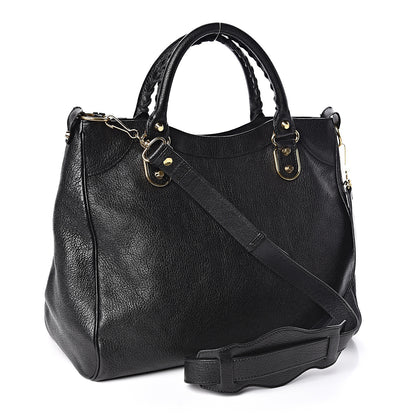 Balenciaga Chevre Gold Metallic Edge Hardware Velo Black 4 of 16