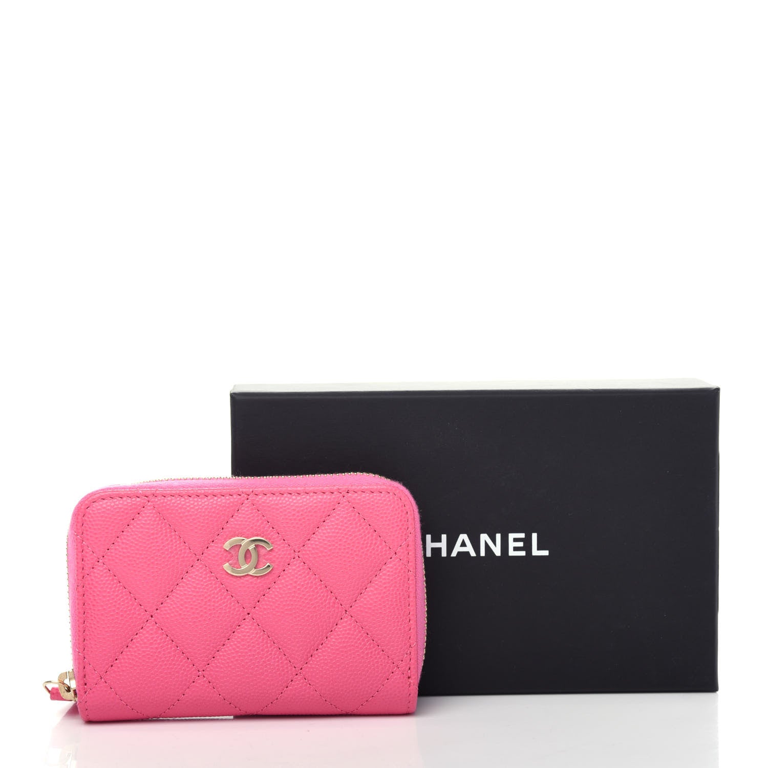 Chanel Caviar Quilted Zip Coin Purse Pink 8 of 8