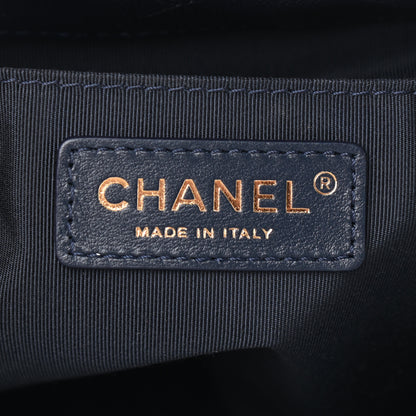 Chanel Caviar Quilted Rolled Up Bucket Drawstring Bag Navy 6 of 9