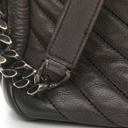 Saint Laurent Sheepskin Matelasse Chevron Monogram Large College Satchel Dark Anthracite 14 of 15