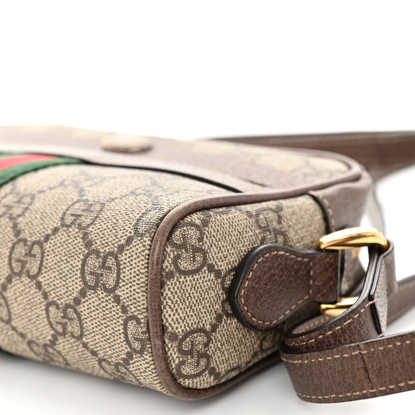 GG Supreme Monogram Web Mini Ophidia Shoulder Bag Brown