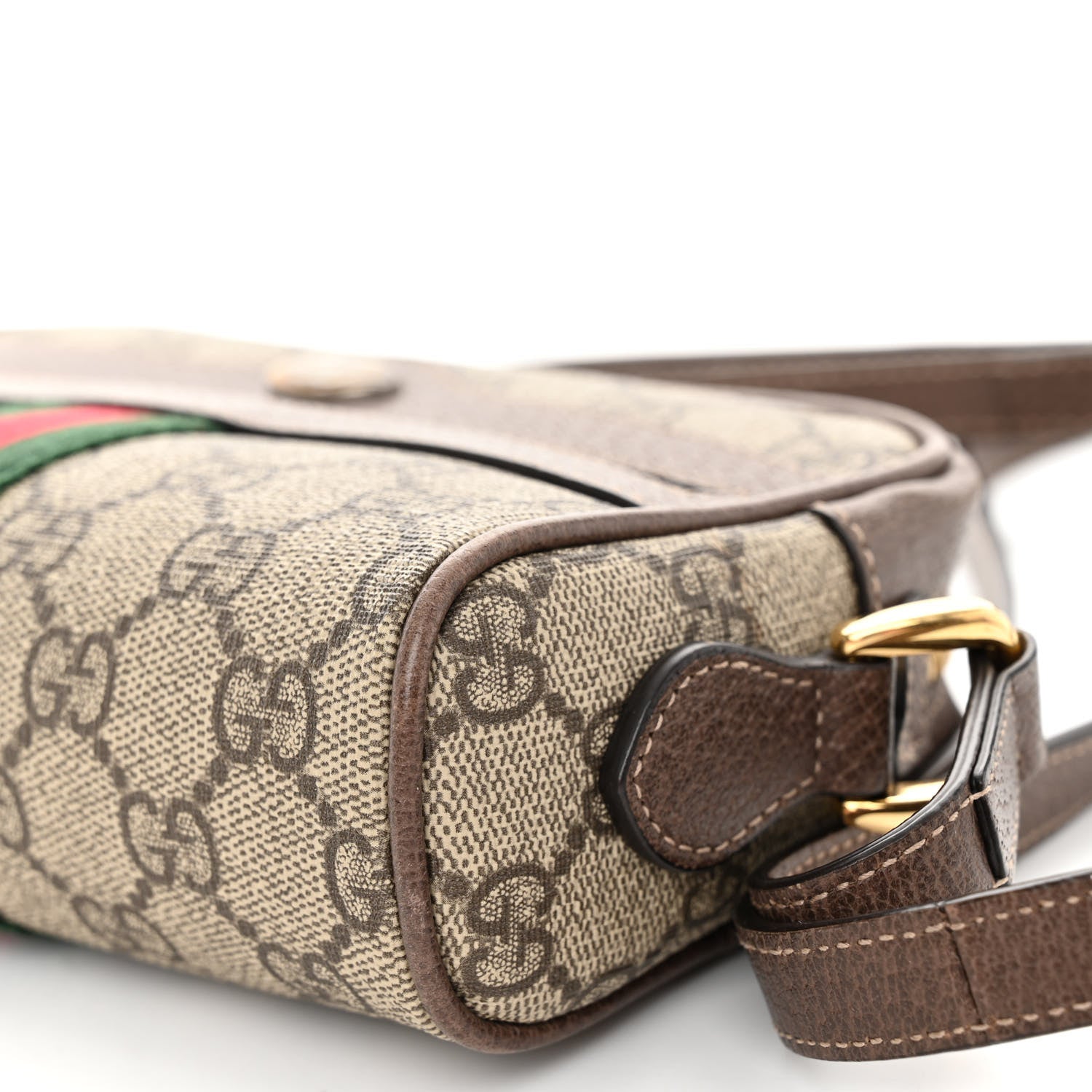 Gucci GG Supreme Monogram Web Mini Ophidia Shoulder Bag Brown 10 of 10