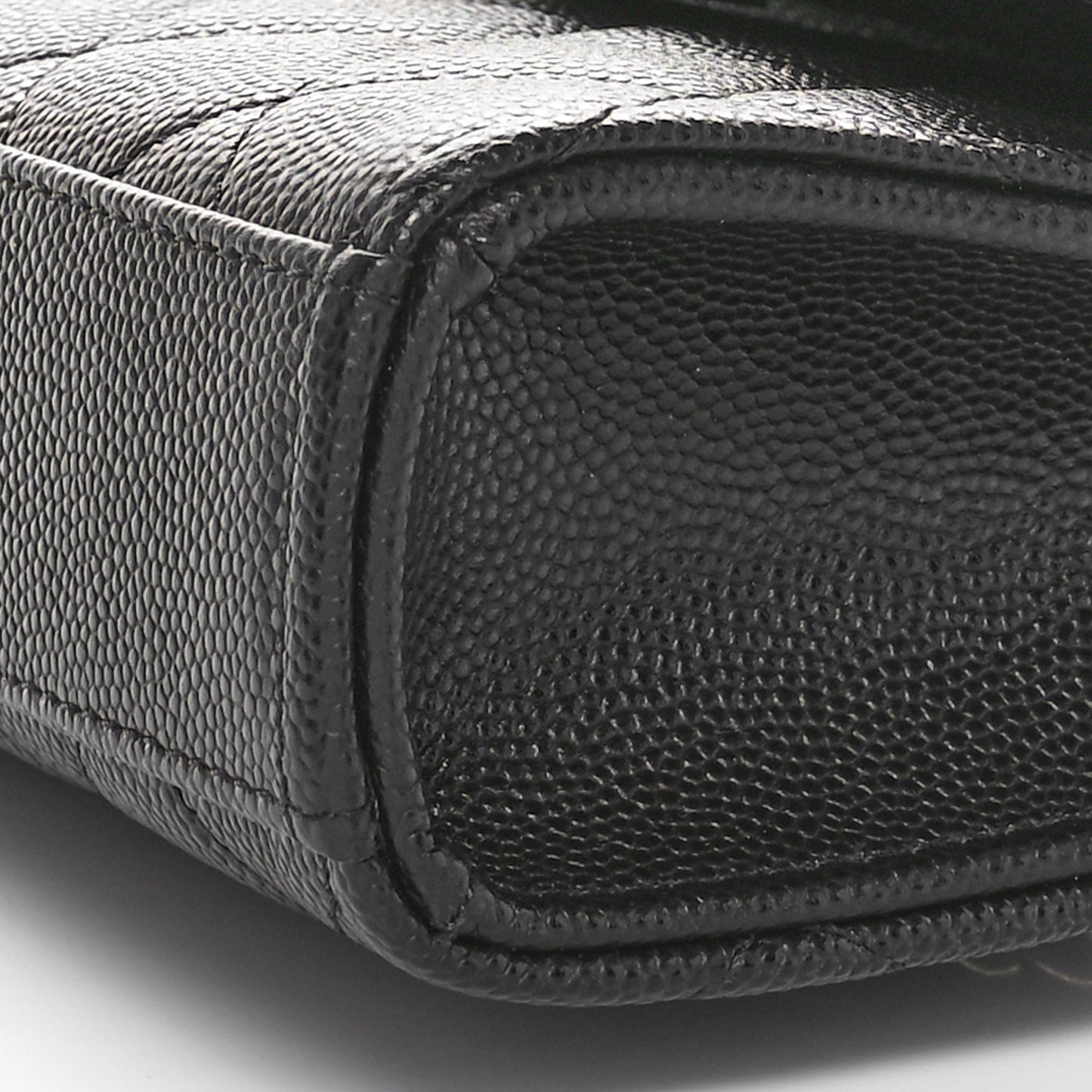 Caviar Quilted Chain Match Top Handle Phone Holder With Chain Black