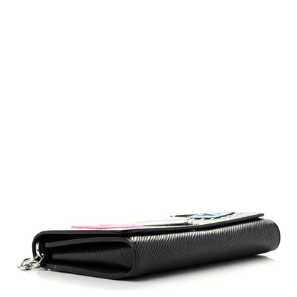 Louis Vuitton Epi LV Stories Twist Chain Wallet Black 4 of 11