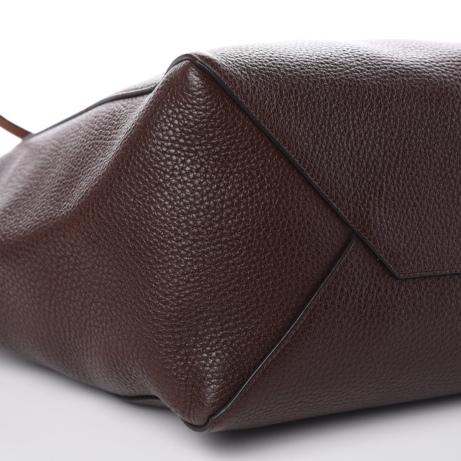 Celine Shiny Grained Calfskin Medium Belt Cabas Phantom Brown 7 of 12