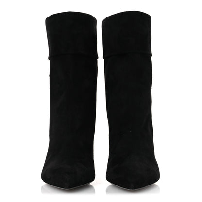 Saint Laurent Kid Scamosciato Niki 85 Wedge Booties 37.5 Black 3 of 11