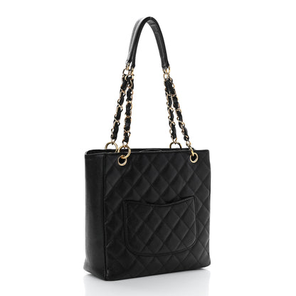 Chanel Caviar Quilted Petit Shopping Tote PST Black 3 of 11