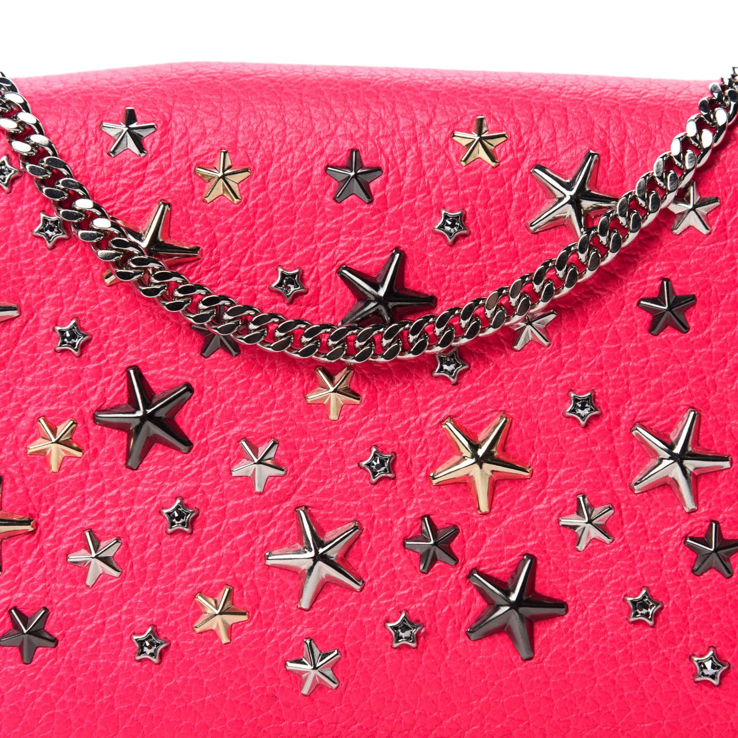 Calfskin Star Studded Floria Shocking Pink