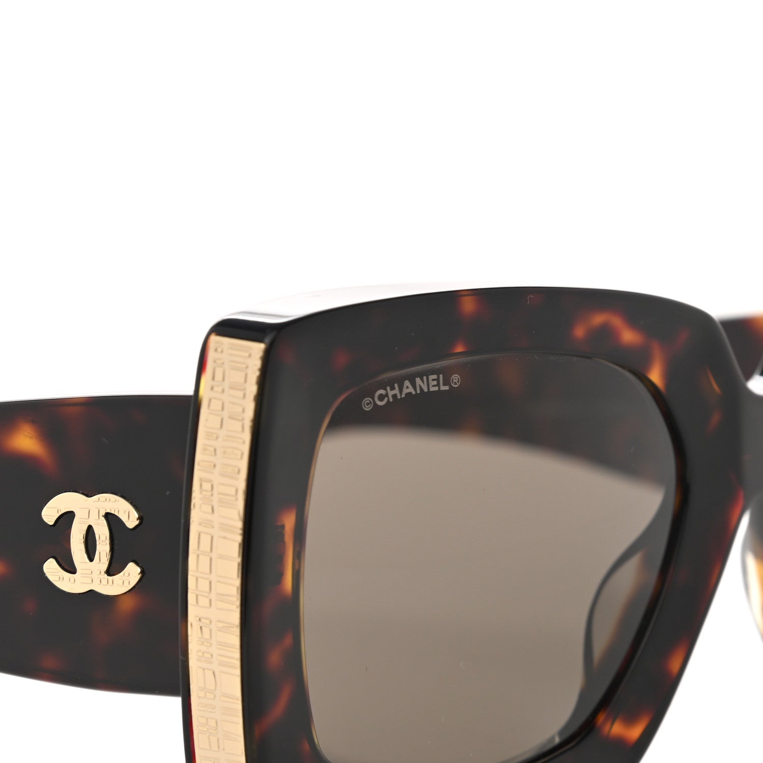 Chanel Acetate Rectangle Sunglasses 5435 Tortoise 7 of 8