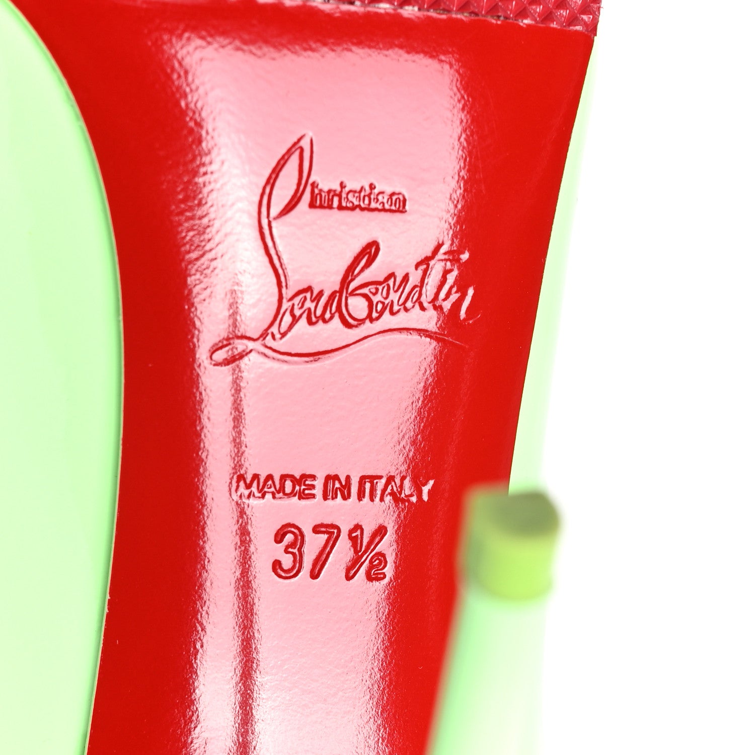 Christian Louboutin Patent Hot Chick 100 Pumps 37.5 Tropique 6 of 7