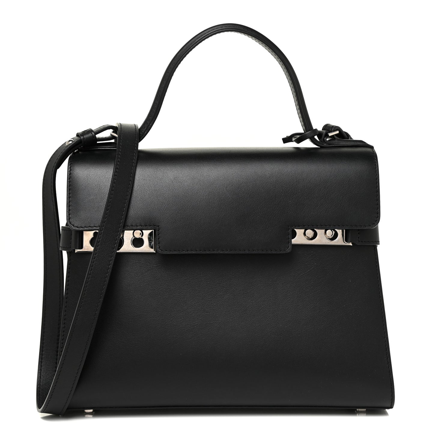Calfskin MM Tempete Satchel Black