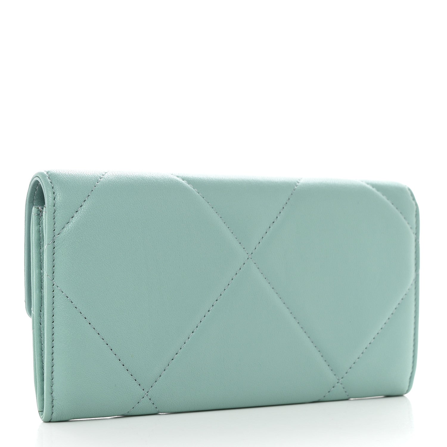 Chanel Lambskin Quilted Chanel 19 Flap Wallet Light Blue 3 of 8